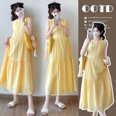 批发实拍~夏季新品2025清爽甜美气质减龄可哺乳宽松大码连衣裙