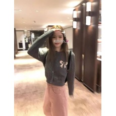 批发已出货  学院风圆领蝴蝶结开衫女长袖麻花针织衫