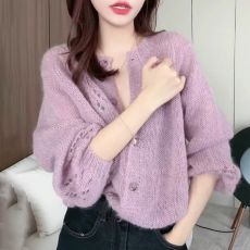 批发韩版温柔风气质宽松百搭毛衣女2025春季新款休闲<b class='q'>通勤</b>针织开衫外套