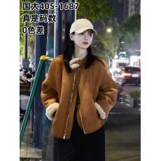 批发棕色<b class='q'>皮毛</b><b class='q'>一体</b>羊羔毛绒外套女秋冬2024新款高级感美拉德穿搭机车服