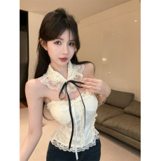 批发实拍实价 法式蕾丝缎面吊带背心女夏设计感辣妹修身内搭无袖抹胸