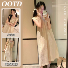 优质仿棉睡袍女春秋新款高级感莫奈花园长款睡裙睡衣洗澡