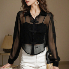 批发已出货中国风短款罩衫外搭2026春季新中式披肩雪纺<b class='q'>防晒</b>上衣开衫女