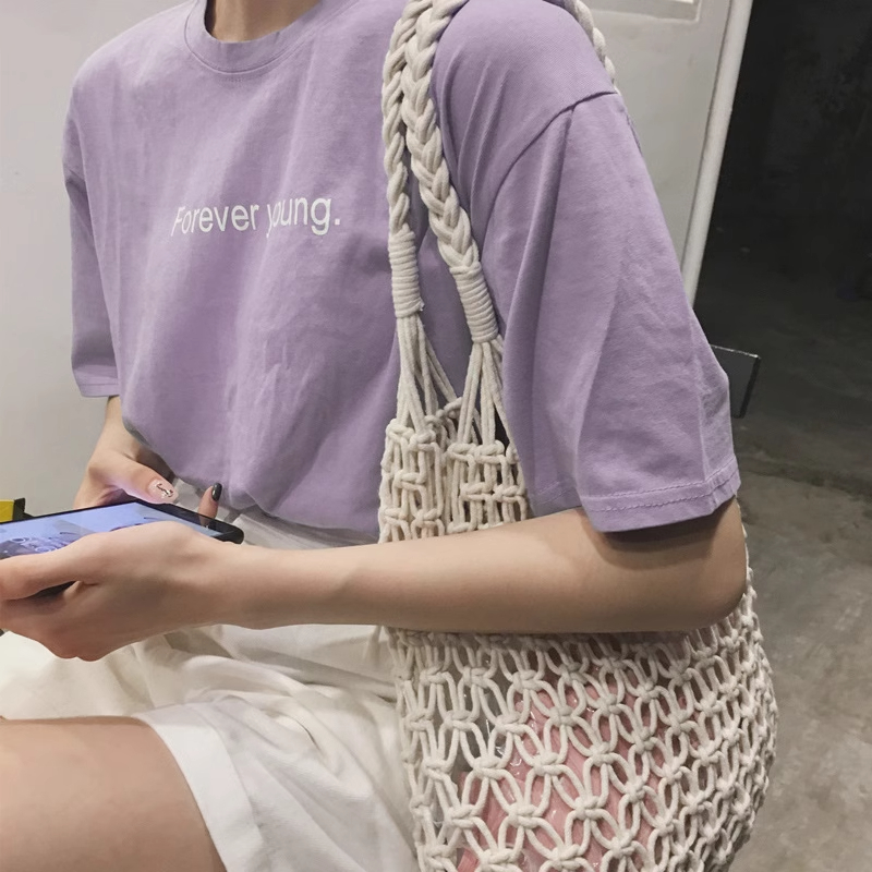 있음 선적 반팔 티셔츠 여성 새로운 여름 한국 스타일 하라주쿠 다용도 여자 학생 알파벳 프린트 루즈핏 맨위