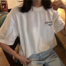 批发外贸短袖<b class='q'>t</b><b class='q'>恤</b>女夏季女装新款宽松大码韩版<b class='q'>原宿风</b>牛油果绿学生上衣