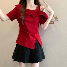 批发大码 2026新款夏季气质时尚百搭不规则针织上衣