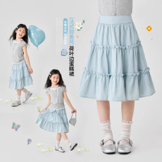 批发女童半身裙2025新款<b class='q'>春</b>夏装蛋糕裙儿童裙子中长款公主裙荷叶边韩版