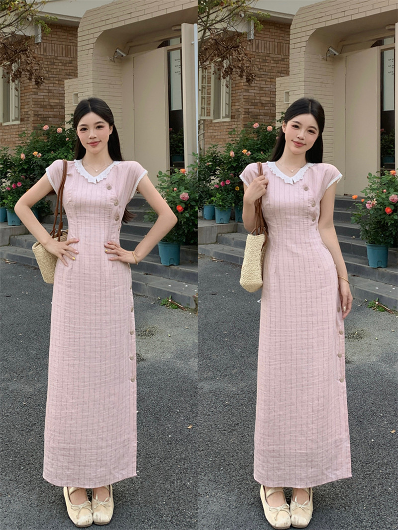MY5630# 大码女装新中式旗袍短袖连衣裙女胖MM收腰显瘦新款女裝貨源服裝批發