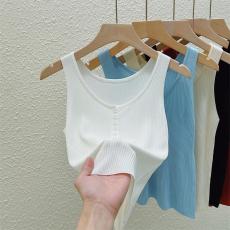 批发实拍针织吊带背心女内搭修身显瘦2025年夏季新款打底冰丝无袖上衣