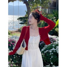 批发超好看独特漂亮开衫2026新款夏季吊带裙外搭针织外套女上衣