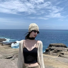 批发日系手工编织包头帽子女<b class='q'>春</b>秋薄款镂空毛线帽复古文艺针织帽堆堆帽