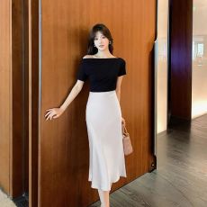 批发中长款高腰冰丝包臀缎面鱼尾裙女2025夏季新款设计感洋气半身裙