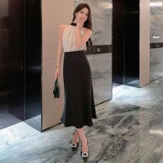 批发中长款高腰冰丝包臀缎面鱼尾裙女2025夏季新款设计感洋气半身裙