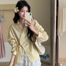 批发法式气质蕾丝边衬衫2026新款女<b class='q'>韩版</b>设计感小众侧绑带独特漂亮小衫