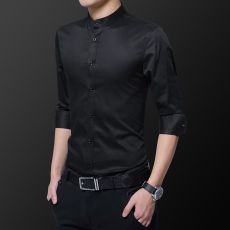 批发主推款夏季新款衬衫韩版修身<b class='q'>商务</b>正装白色男士职业长袖寸衬衣