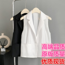 批发外穿无袖西装夏天小背心时尚马甲女薄款短款马夹外搭开衫<b class='q'>雪纺</b>小衫