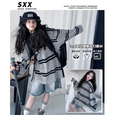 批发<b class='q'>女童</b>春<b class='q'>装</b>T恤2025新款儿童春秋季<b class='q'>韩国</b>条纹长袖ins女孩宽松慵懒风潮