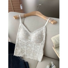 批发法式美背外穿蕾丝吊带<b class='q'>文胸</b>背心女士自带胸垫一体修身内搭打底上衣