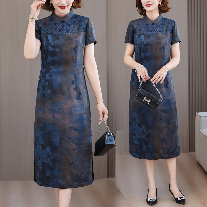 RY9470# 2026新款婚宴装年轻妈妈洋气高贵礼服香云纱刺绣旗袍连衣裙夏