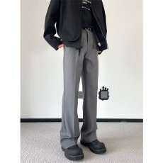 批发2025<b class='q'>春</b>夏季弯刀微喇西装裤垂坠高级感胖子显瘦大码直筒西裤男