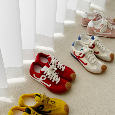 批发牛皮复古丑萌大头德训鞋女内增高5CM2025新款厚底运动<b class='q'>休闲</b>阿甘鞋