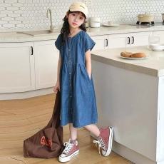 批发<b class='q'>女童</b>夏<b class='q'>装</b>2025新款洋气夏天大童公主连衣裙<b class='q'>牛仔裙</b>儿童装夏女孩裙子