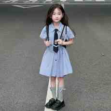 批发女童裙子2026夏季新款韩版学院风<b class='q'>宝宝</b>时髦洋气网红连衣裙公主裙子