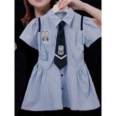 批发女童兔子警官服连衣裙2026夏季新款<b class='q'>儿童</b>洋气衣服女孩学院风JK裙子