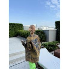 批发2025春季男女同款绿色<b class='q'>迷彩</b><b class='q'>衬衫</b>外套女休闲百搭工装贴布潮牌