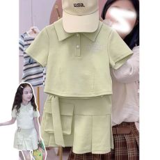 批发<b class='q'>女</b><b class='q'>童</b>夏季套装2026新款儿童夏装短袖短裙子炸街休闲运动装两件套