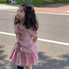 批发<b class='q'>女</b><b class='q'>童</b>夏装jk套装2026新款夏洋气儿童学院风两件套时髦女孩甜美衣服