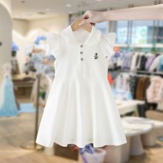批发<b class='q'>女</b><b class='q'>童</b>夏装连衣裙2026新款洋气女孩纯棉公主裙白色飞袖薄款儿童裙子
