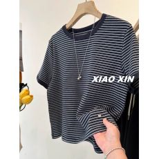 批发韩国韩系洋气条纹短袖<b class='q'>T</b><b class='q'>恤</b>女夏季宽松薄款韩版上衣女大码