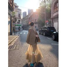 批发韩系女<b class='q'>明星</b>西服外套女2025新款+内搭拼接网纱吊带<b class='q'>连衣裙</b>子