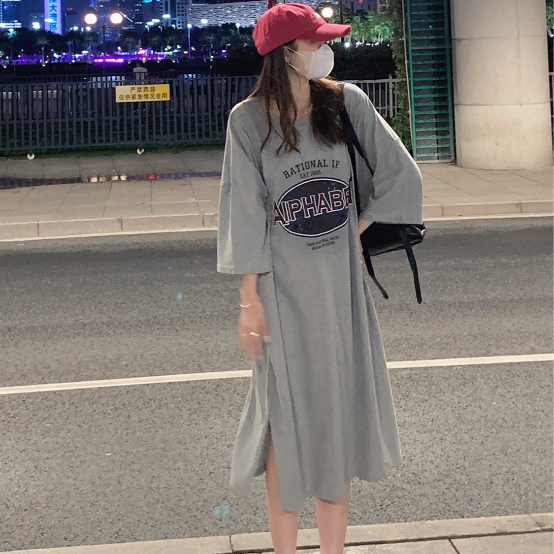 MY17233# 新款夏装T恤裙连衣裙时尚短袖宽松长款过膝孕妇裙子女裝貨源...