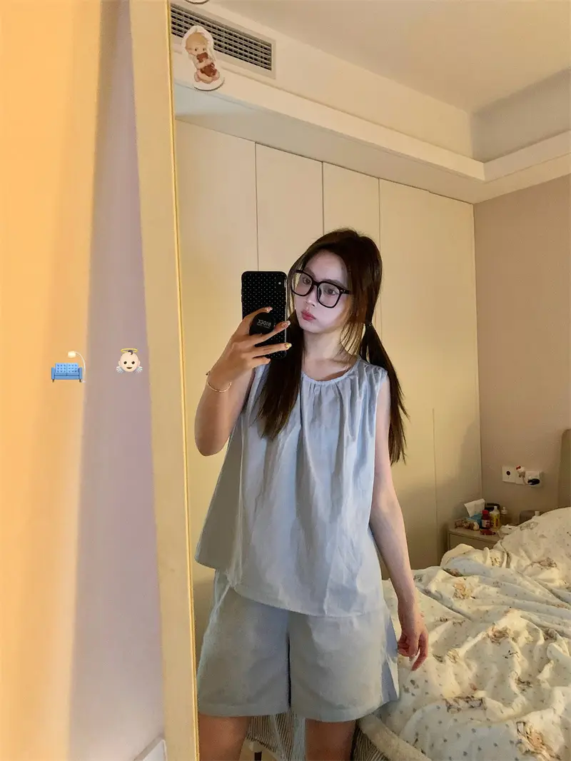 순수면 블라우스 팬츠 홈웨어 세트 상세 이미지 9
