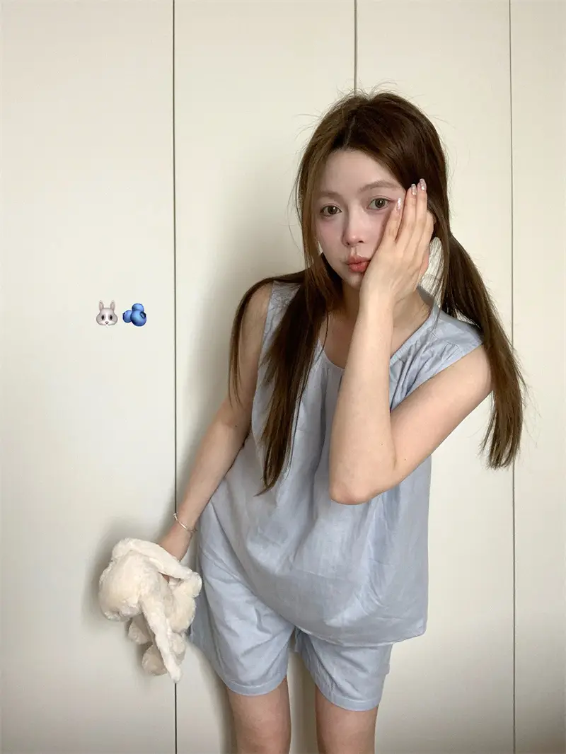순수면 블라우스 팬츠 홈웨어 세트 상세 이미지 10