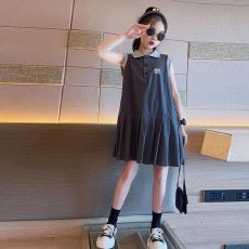 批发<b class='q'>女</b><b class='q'>童</b>polo领连衣裙2026夏装新款洋气儿童学院公主风无袖背心裙子潮