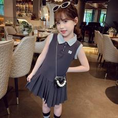 批发<b class='q'>女</b><b class='q'>童</b>背心裙夏装2026新款洋气儿童学院风Polo裙子小女孩休闲连衣裙