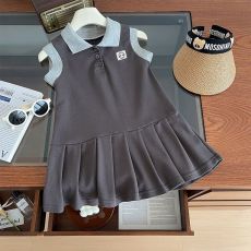 女童无袖POLO领连衣裙2026夏季新款儿童小女孩休闲裙子背心百褶裙
