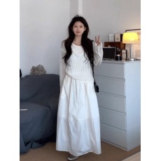 批发实价有货韩系吊带背心镂空长袖罩衫t恤半身裙女秋简约<b class='q'>宽松</b>三件套