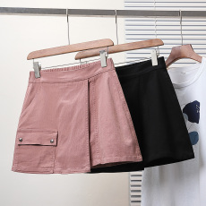 批发实拍夏款<b class='q'>大码</b>松紧腰牛仔短裙裤胖MM弹力防走光短裙时尚半身裙短裤