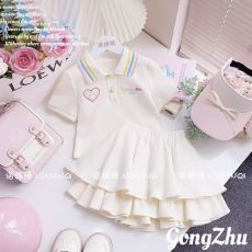 批发<b class='q'>女童</b>学院<b class='q'>风</b><b class='q'>套装</b>2026新款夏季童装裙子女孩洋气POLO<b class='q'>短袖</b>短裙两件套