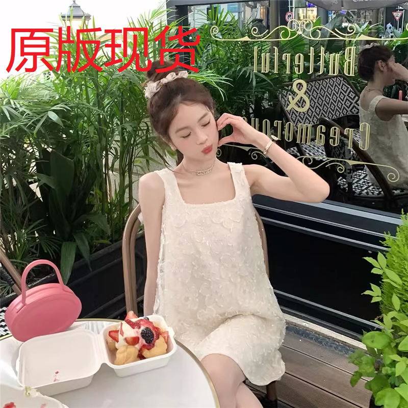 프랑스식 무거운 작업 디자인 3 차원 자수 여성 드레스 여름 새로운 디자인 센스 작은 대중 품격 조끼 짧은 치마