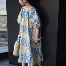 批发女童连衣裙2026新款洋气儿童裙子<b class='q'>春</b>夏装女孩公主裙泡泡袖花长裙