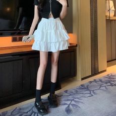 批发2025新蛋糕白色半身裙蓬蓬<b class='q'>短裙</b>高腰显瘦夏季<b class='q'>新款</b>小个子荷叶百褶裙