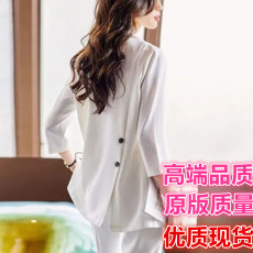 批发夏季西装外套女薄款2025新款休闲时尚七分袖<b class='q'>雪纺</b>防晒小西服上衣