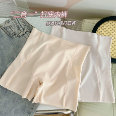 批发简约透气小蛮腰轻奢<b class='q'>收腹</b>安全裤冰丝打底防走光滴胶英文一裤两穿女