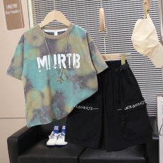 批发儿童装男童夏装短袖T恤2026<b class='q'>新款</b>中大童夏季扎染夏款男孩上衣宽松t