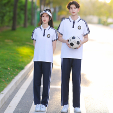 批发2627#实拍学生校服夏装2025新款<b class='q'>春</b>秋运动班服短袖套装班服